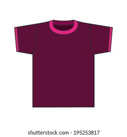 Men's T-shirt vector template.
