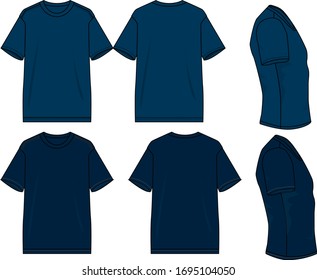 Men's t-shirts
Front, back and side
vector template pattern
