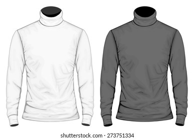 Men's turtleneck front view. Vector illustrtation