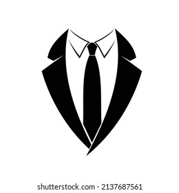Herrentuxedo mit Krawatte. Vektorbild
