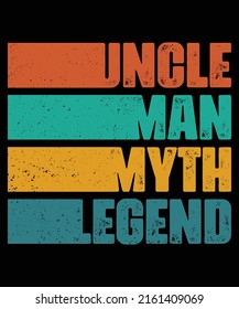 Mens Uncle Man Myth Legend Vintage Men Retro Classic Uncle T-Shirt