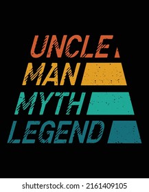 Mens Uncle Man Myth Legend Vintage Men Retro Classic Uncle T-Shirt