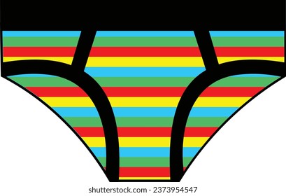 Mens underpants colorful underwear vector illustration