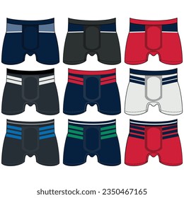 Male underwear types flat silhouettes icons Vector Image