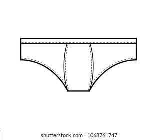 Mens underwear in front view. Template for design of clothes
