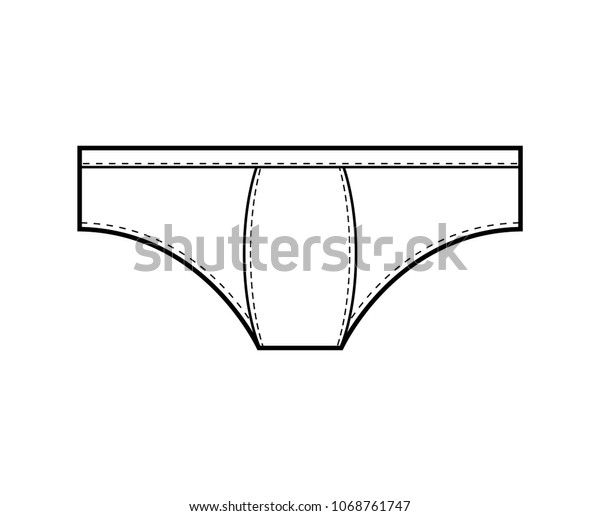 Mens underwear in front view. Template for design of clothes