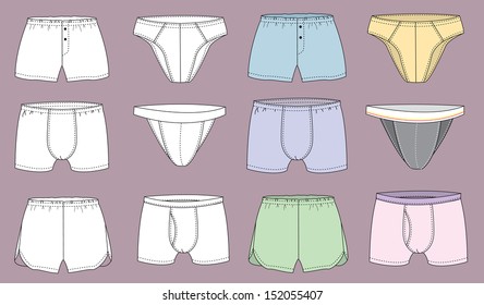 ropa interior para hombre .vectorial aislada para diseño