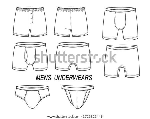 Mens Underwear Pants Vector Set Illustration Stock Vector Royalty Free 1723823449 Shutterstock 