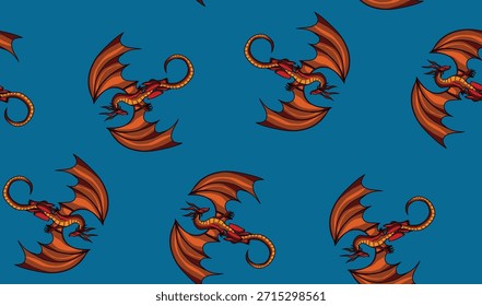 Men's Underwear Seamless Pattern Vector Pack: Dragon Fantasy and Retro Pixel Video Game Designs