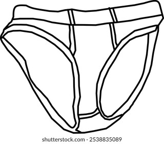 men's underwear vector illustration. panties icon with black outline