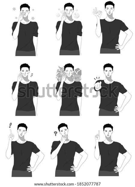 Mens Upper Body Illustration Set Skin Stock Vector (Royalty Free ...