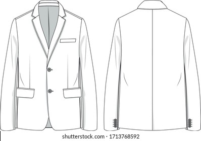 chaqueta para trajes vectoriales, plano técnico