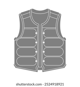 Men's vest jacket vector illustration