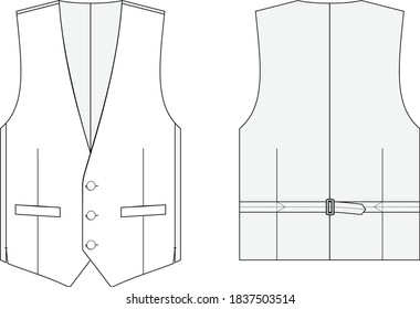 Men's Waistcoat 3-Button Vest Tailored