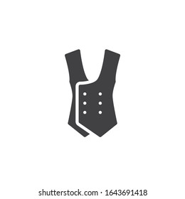 Mens waistcoat vector icon. filled flat sign for mobile concept and web design. Waistcoat jacket glyph icon. Symbol, logo illustration. Vector graphics