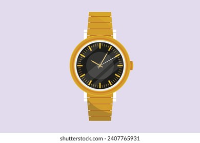 Men's watch concept. Colored flat vector illustration isolated.