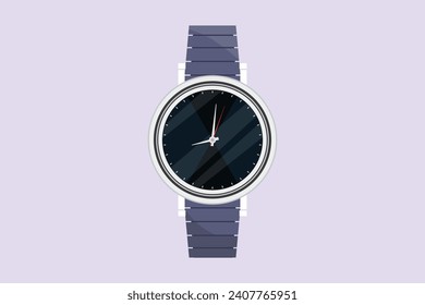 Men's watch concept. Colored flat vector illustration isolated.