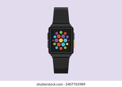Concepto de reloj masculino. Ilustración vectorial plana de color aislada.