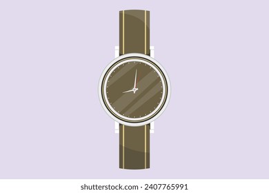 Men's watch concept. Colored flat vector illustration isolated.