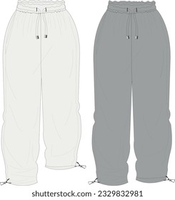 men's wear sweat pants with cord and stopper detail vector 
