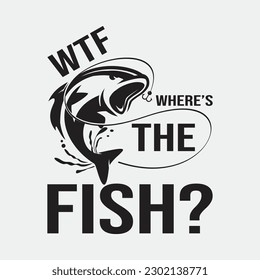 Mens Where's The Fish Funny Father's Day Birthday Gifts Fishing