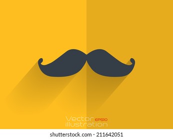 Mens whiskers sign on yellow background