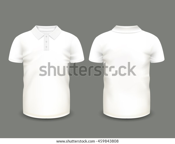 Mens White Polo Shirt Short Sleeve Stock Vector (Royalty Free) 459843808