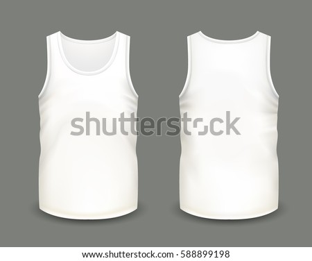 Download Mens White Sleeveless Tank Front Back Stock Vector ...