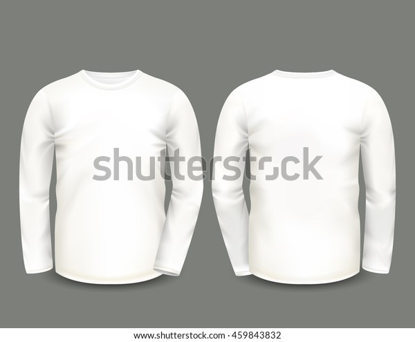 Mens White Sweatshirt Long Sleeve Front Stock Vector (Royalty Free ...