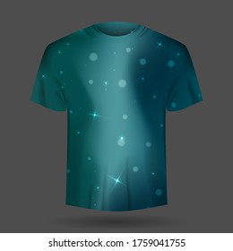Men's white t-shirt with short sleeve in front views. Vector template. Fully editable handmade mesh in colorized