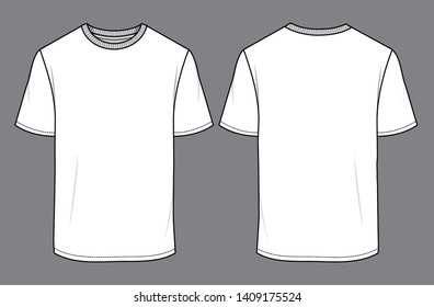 Men's White T-Shirt Vector mock up