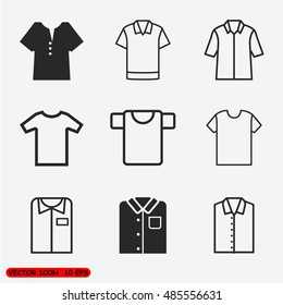 Men's white vector polo shirt template.