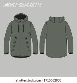 mens winter jacket silhouette .