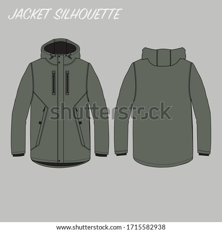 mens winter jacket silhouette .