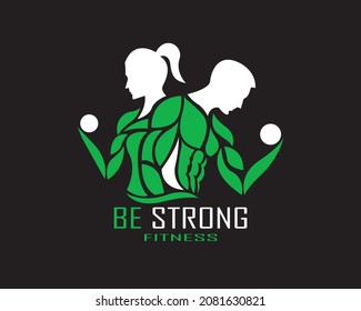 Men's And Women's Gym Logo ,be Strong And Fit