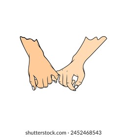 los meñiques masculinos y femeninos son una Ilustración vectorial interconectada