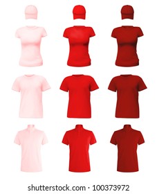 Men's and women's polo shirts and t-shirts.