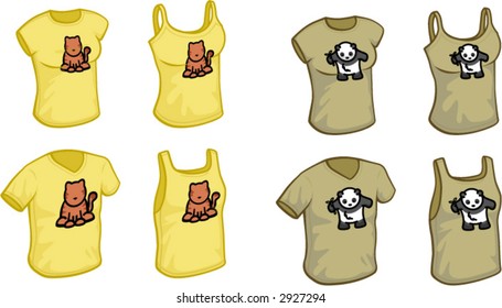 Men's and women's T-shirts and tank-tops, CUTE ANIMAL THEME