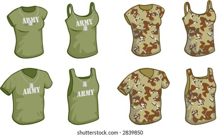 Men's and women's T-shirts and tank-tops, MILITARY THEME