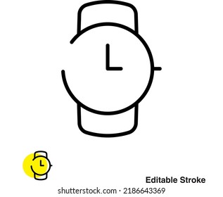 Men's Wrist Watch Vector Line Icon