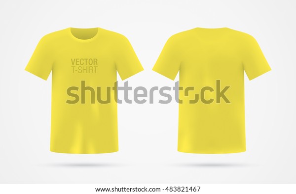 Download Mens Yellow Vector Tshirt Template Isolated Stock Vector Royalty Free 483821467