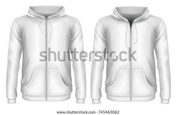 Download Mens Zipup Hoodie Front View Hooded Stock Vector Royalty Free 745463062