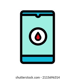 Menstrual app vector color icon. Cycle calendar icon in trendy style. Menstruation period smartphone app.