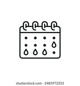 Menstrual Calendar Icon. Simple menstrual calendar icon for health and hygiene design. Vector illustration.