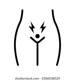 Menstrual cramps pain icon color editable