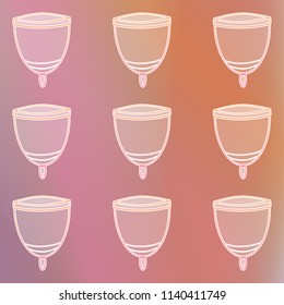 Menstrual cup background eps10 vector image on neutral pink gradient background - will be used in menstruation advertisement or promouting hygiene