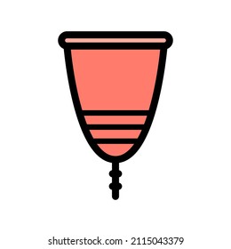 Menstrual cup color icon. Flat style sign for mobile concept and web design. Women intimate hygiene symbol, logo illustration. Vector graphics in trendy style.