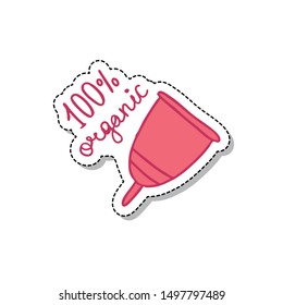 menstrual cup doodle icon, vector illustration