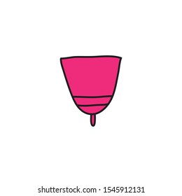 menstrual cup doodle icon, vector illustration