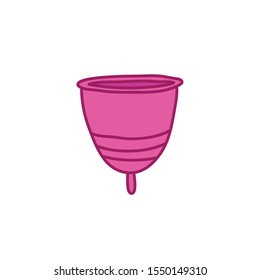 menstrual cup doodle icon, vector illustration